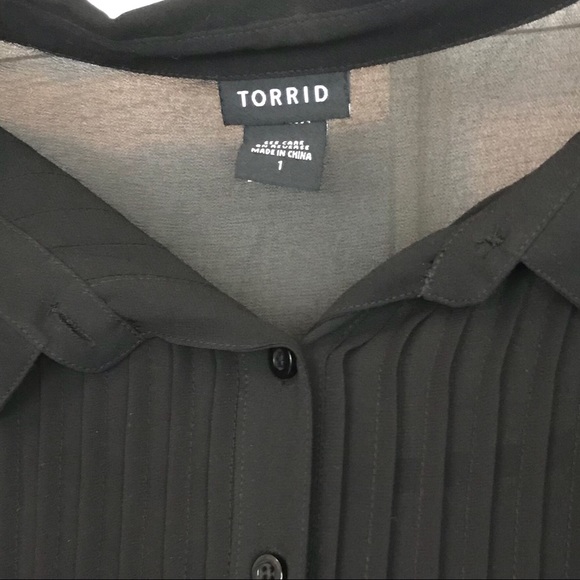 Torrid sheer button down tunic top - Picture 6 of 6